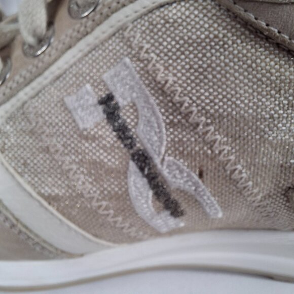 Nero Giardini Italian Fashion Sneakers Women  Sz38(7.5) Gold Sparkle MSRP $240 - Picture 15 of 16